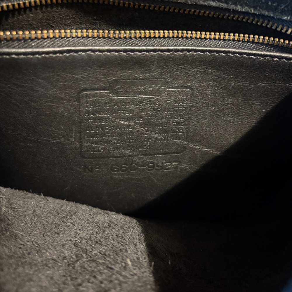 Coach Willis Black Leather Turnlock Top-Handle Shoulder Bag - Picture 8 of 12